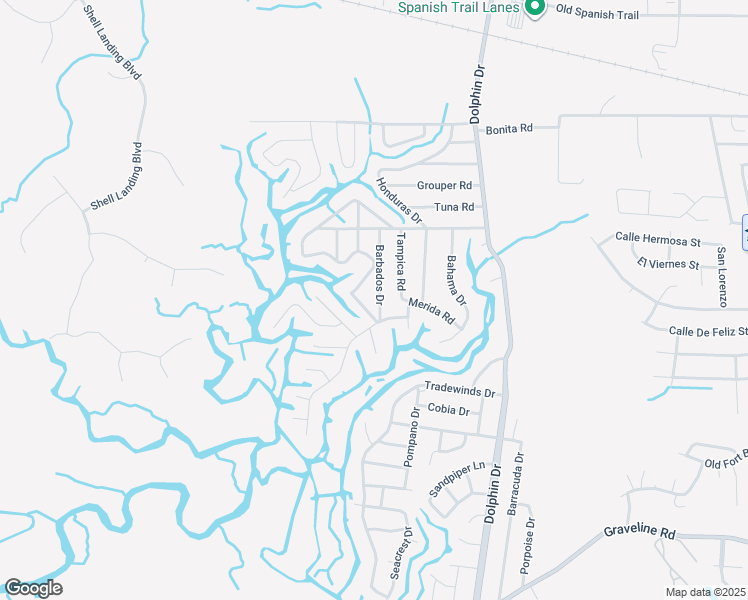 map of restaurants, bars, coffee shops, grocery stores, and more near 2505 Barbados Drive in Gautier
