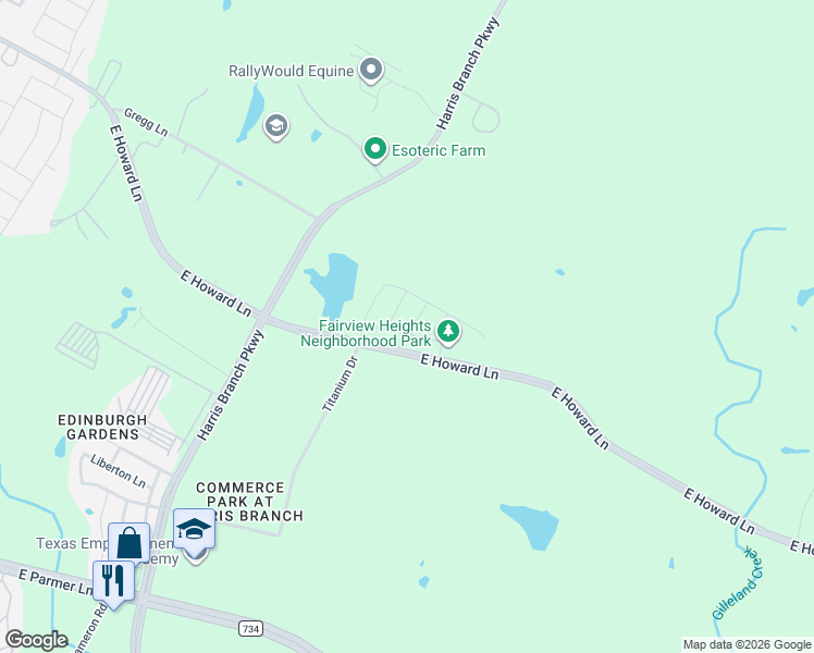 map of restaurants, bars, coffee shops, grocery stores, and more near 13008 Foreston Drive in Austin