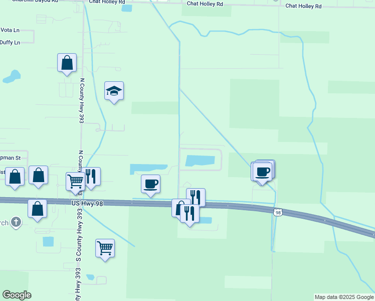 map of restaurants, bars, coffee shops, grocery stores, and more near 487 Anderson Road in Santa Rosa Beach