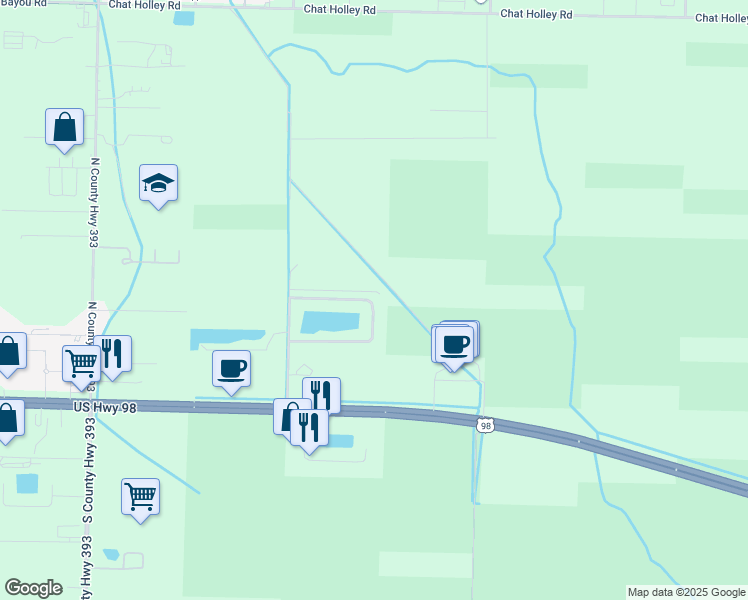 map of restaurants, bars, coffee shops, grocery stores, and more near 314 Anderson Road in Santa Rosa Beach
