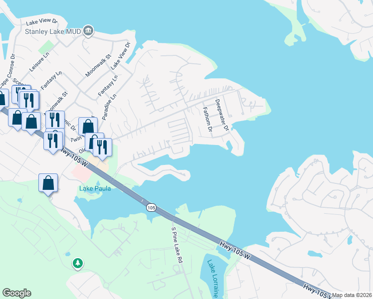 map of restaurants, bars, coffee shops, grocery stores, and more near 309 Harbor Circle in Montgomery