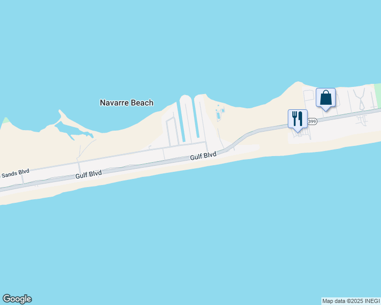 map of restaurants, bars, coffee shops, grocery stores, and more near 8186 Gulf Boulevard in Navarre