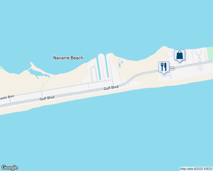 map of restaurants, bars, coffee shops, grocery stores, and more near 8186 Gulf Boulevard in Navarre