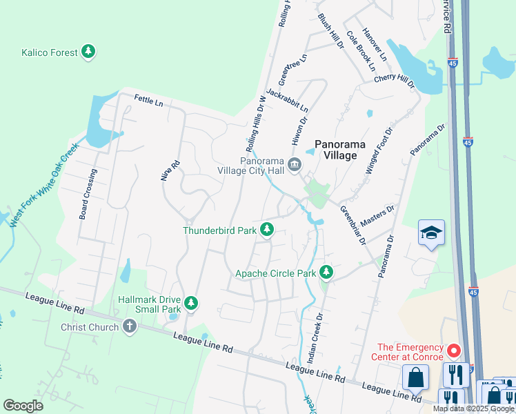 map of restaurants, bars, coffee shops, grocery stores, and more near 261 Point Clear Drive in Conroe