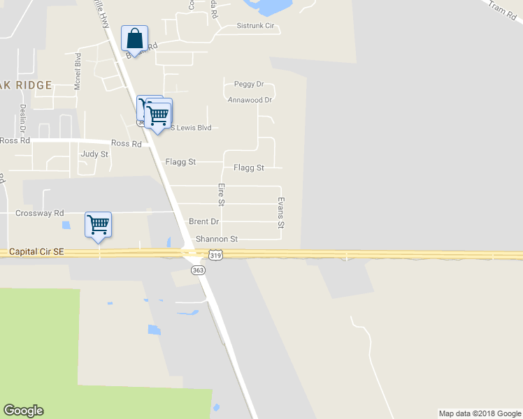 map of restaurants, bars, coffee shops, grocery stores, and more near 819 Greenleaf Drive in Tallahassee
