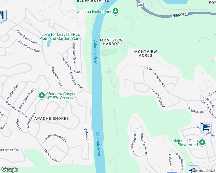 map of restaurants, bars, coffee shops, grocery stores, and more near 14132 Flat Top Ranch Road in Austin