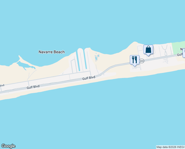 map of restaurants, bars, coffee shops, grocery stores, and more near 8216 Gulf Boulevard in Gulf Breeze