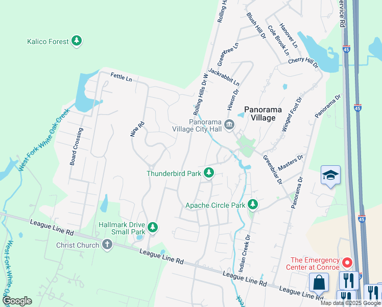 map of restaurants, bars, coffee shops, grocery stores, and more near 261 Point Clear Drive in Conroe
