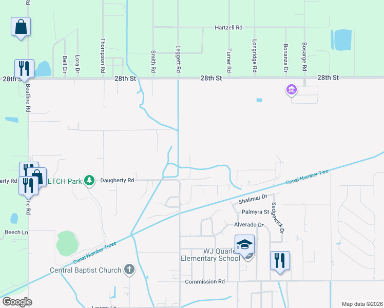 map of restaurants, bars, coffee shops, grocery stores, and more near 20042 Townsend Flurry Road in Long Beach