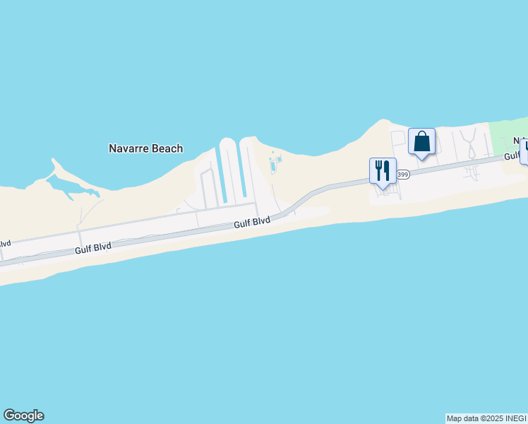 map of restaurants, bars, coffee shops, grocery stores, and more near 8216 Gulf Boulevard in Gulf Breeze