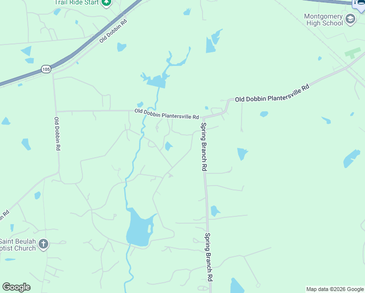 map of restaurants, bars, coffee shops, grocery stores, and more near 4828 Spring Branch Road in Montgomery