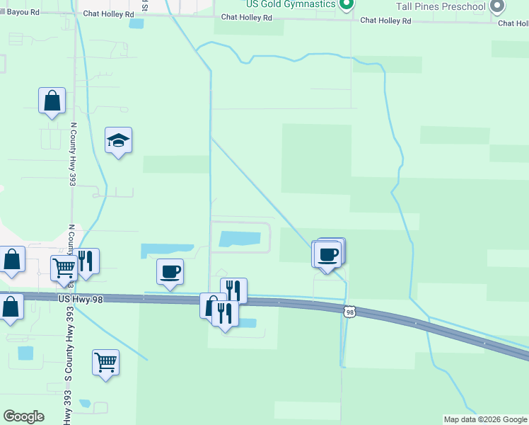 map of restaurants, bars, coffee shops, grocery stores, and more near 314 Anderson Road in Santa Rosa Beach