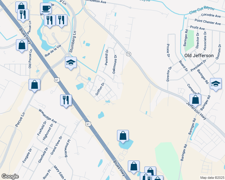 map of restaurants, bars, coffee shops, grocery stores, and more near 14164 Pinehurst Avenue in Baton Rouge