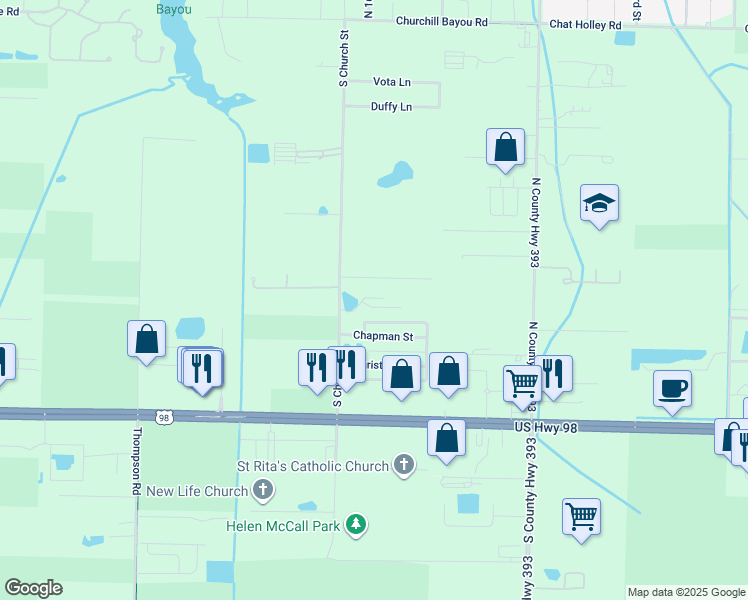 map of restaurants, bars, coffee shops, grocery stores, and more near 39 South Zander Way in Santa Rosa Beach