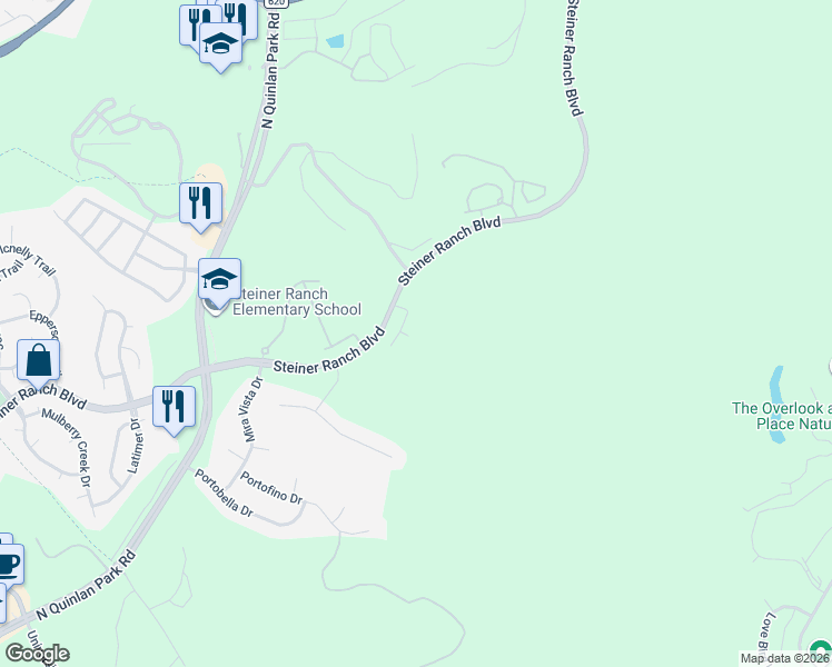 map of restaurants, bars, coffee shops, grocery stores, and more near 11800 Vista Verde Drive in Austin
