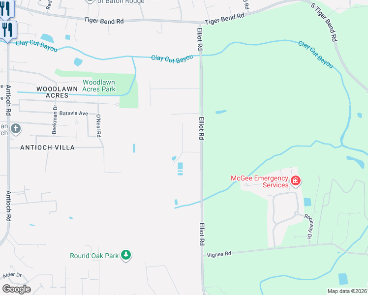 map of restaurants, bars, coffee shops, grocery stores, and more near 8049 Hendrick Drive in Baton Rouge