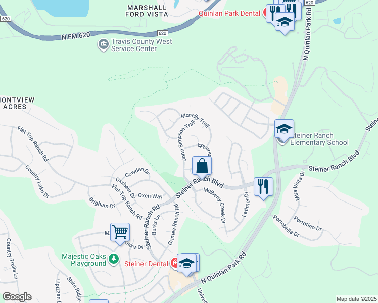 map of restaurants, bars, coffee shops, grocery stores, and more near in Austin