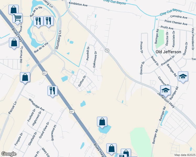 map of restaurants, bars, coffee shops, grocery stores, and more near 14164 Pinehurst Avenue in Baton Rouge