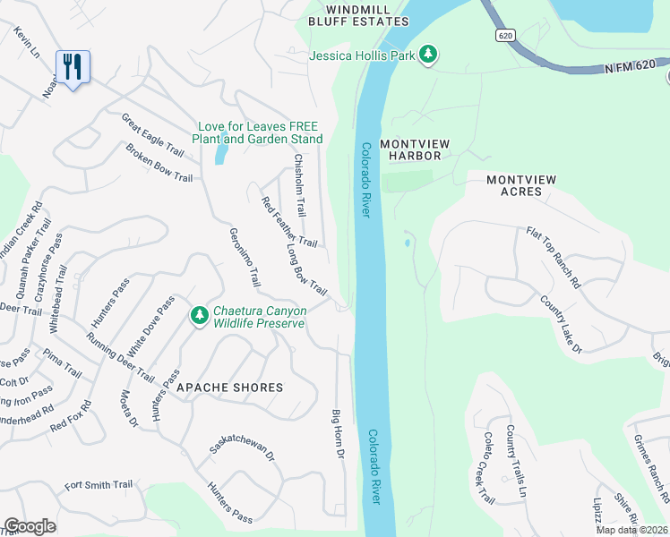 map of restaurants, bars, coffee shops, grocery stores, and more near 2803 Brass Buttons Trail in Austin