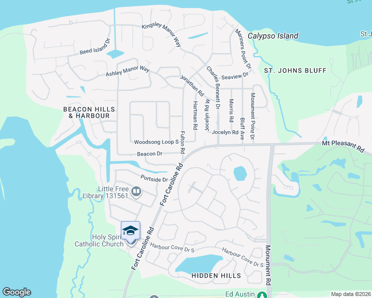 map of restaurants, bars, coffee shops, grocery stores, and more near 11612 Hartman Road South in Jacksonville