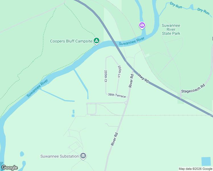 map of restaurants, bars, coffee shops, grocery stores, and more near 3874 205th Court in Live Oak