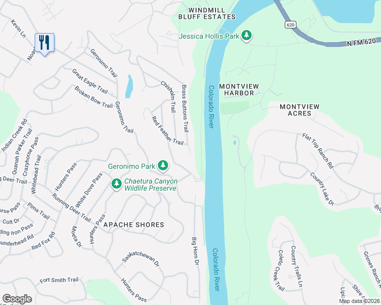 map of restaurants, bars, coffee shops, grocery stores, and more near 14101 Red Feather Trail in Austin