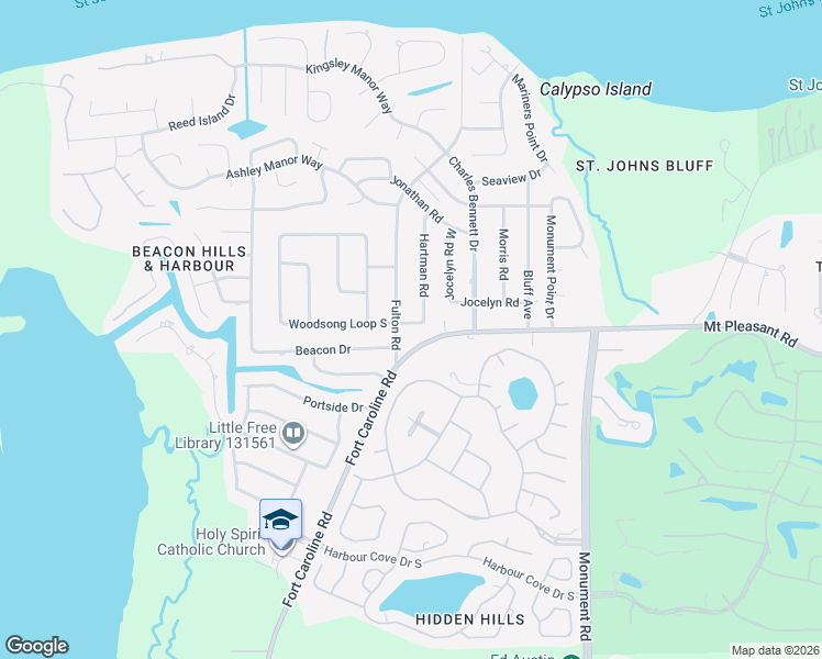 map of restaurants, bars, coffee shops, grocery stores, and more near 11612 Hartman Road South in Jacksonville