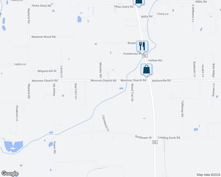map of restaurants, bars, coffee shops, grocery stores, and more near 1174 Cooper Lane in Silsbee