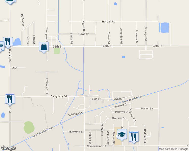 map of restaurants, bars, coffee shops, grocery stores, and more near 20023 Townsend Flurry Road in Long Beach