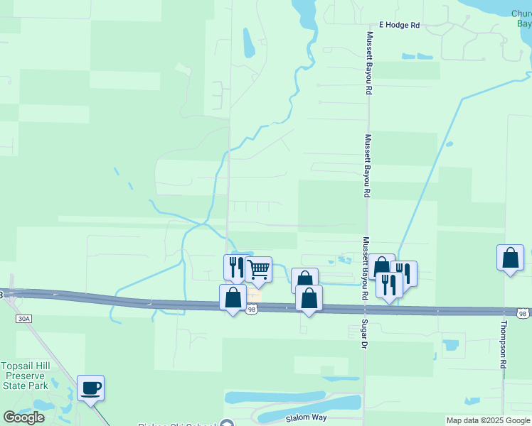 map of restaurants, bars, coffee shops, grocery stores, and more near 39 Myrtle Oak Way in Santa Rosa Beach