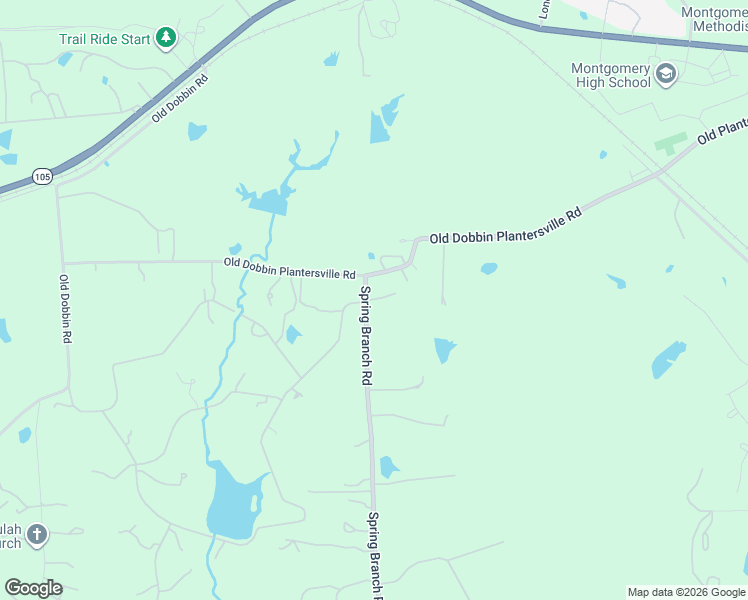 map of restaurants, bars, coffee shops, grocery stores, and more near 4828 Spring Branch Road in Montgomery