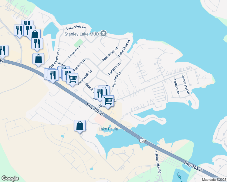 map of restaurants, bars, coffee shops, grocery stores, and more near 314 Paradise Lane in Montgomery