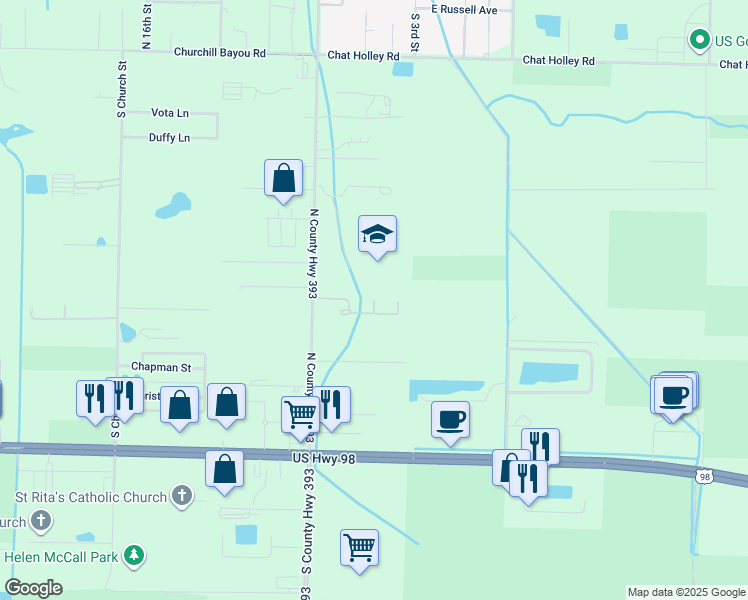 map of restaurants, bars, coffee shops, grocery stores, and more near 56 Creek Court in Santa Rosa Beach