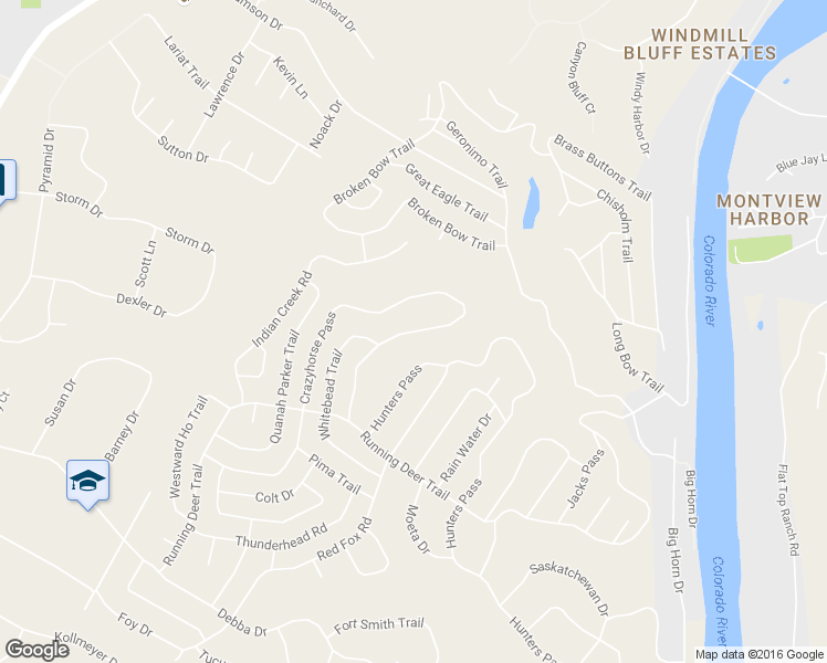 map of restaurants, bars, coffee shops, grocery stores, and more near 2640 Crazyhorse Pass in Austin