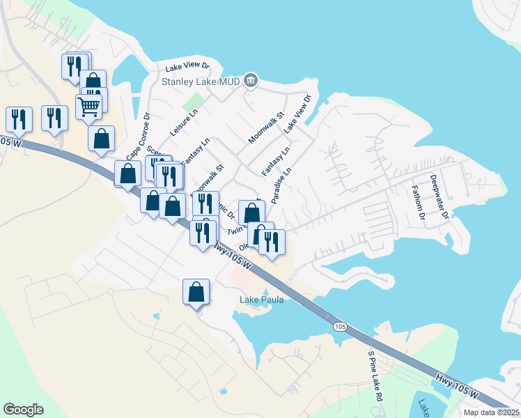 map of restaurants, bars, coffee shops, grocery stores, and more near 314 Paradise Lane in Montgomery