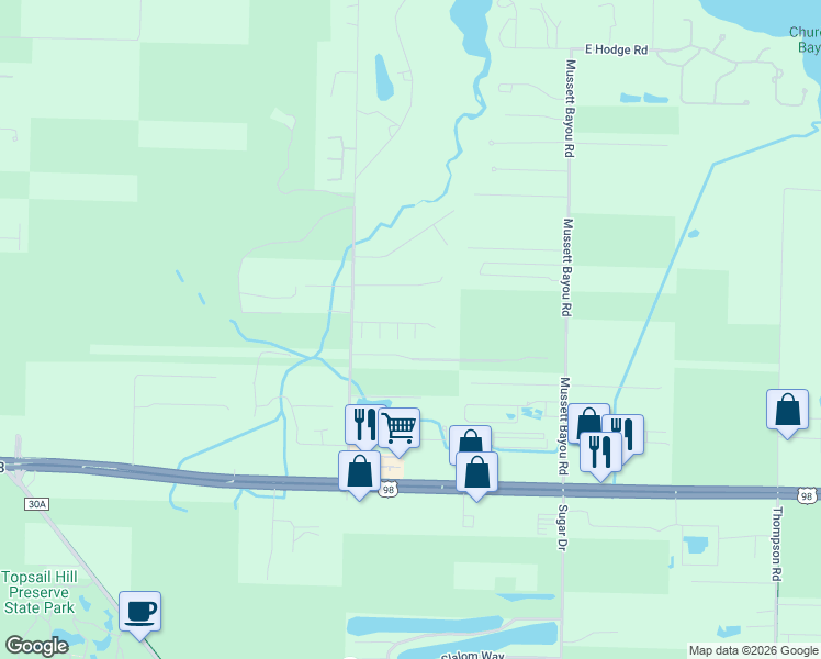 map of restaurants, bars, coffee shops, grocery stores, and more near 16 Sea Myrtle Way in Santa Rosa Beach