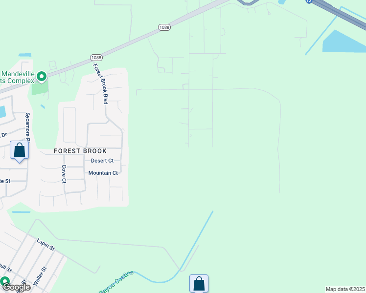 map of restaurants, bars, coffee shops, grocery stores, and more near 65285 Mulberry St in Mandeville