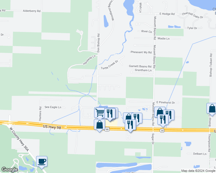 map of restaurants, bars, coffee shops, grocery stores, and more near 8 Myrtle Oak Way in Santa Rosa Beach