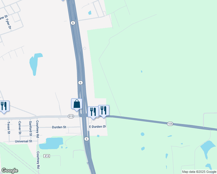 map of restaurants, bars, coffee shops, grocery stores, and more near 2010 Texas 105 in Navasota
