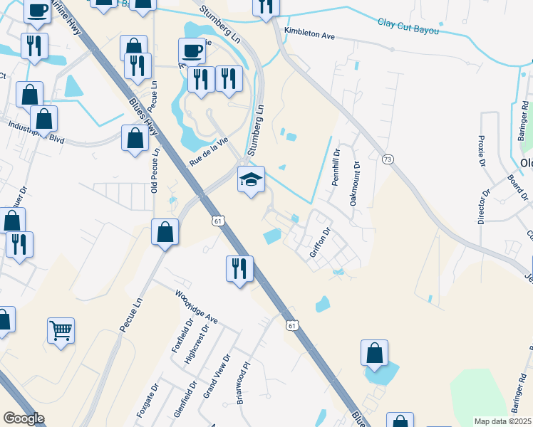 map of restaurants, bars, coffee shops, grocery stores, and more near 12839-13063 Airline Hwy in Baton Rouge