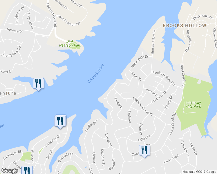 map of restaurants, bars, coffee shops, grocery stores, and more near 1137 Challenger in Lakeway