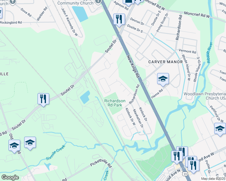 map of restaurants, bars, coffee shops, grocery stores, and more near 6705 Gaspar Circle East in Jacksonville