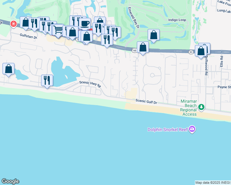 map of restaurants, bars, coffee shops, grocery stores, and more near 50 Terra Cotta Way in Destin