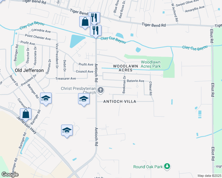 map of restaurants, bars, coffee shops, grocery stores, and more near 16151 Somersby Avenue in Baton Rouge