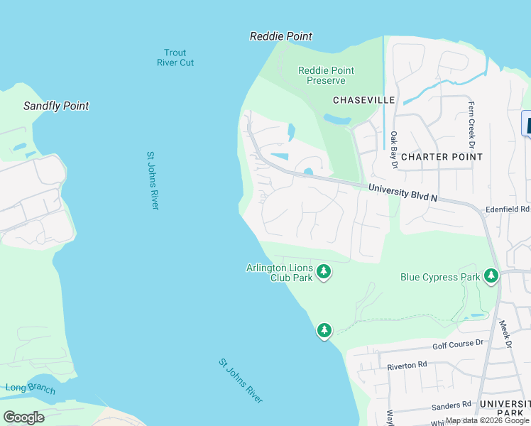 map of restaurants, bars, coffee shops, grocery stores, and more near 4946 Toproyal Lane in Jacksonville