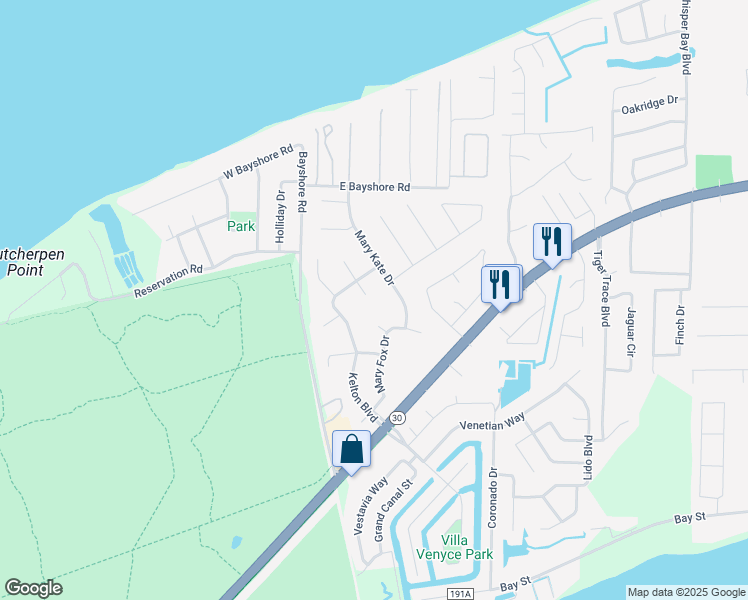 map of restaurants, bars, coffee shops, grocery stores, and more near 2566 Sylte Lane in Gulf Breeze