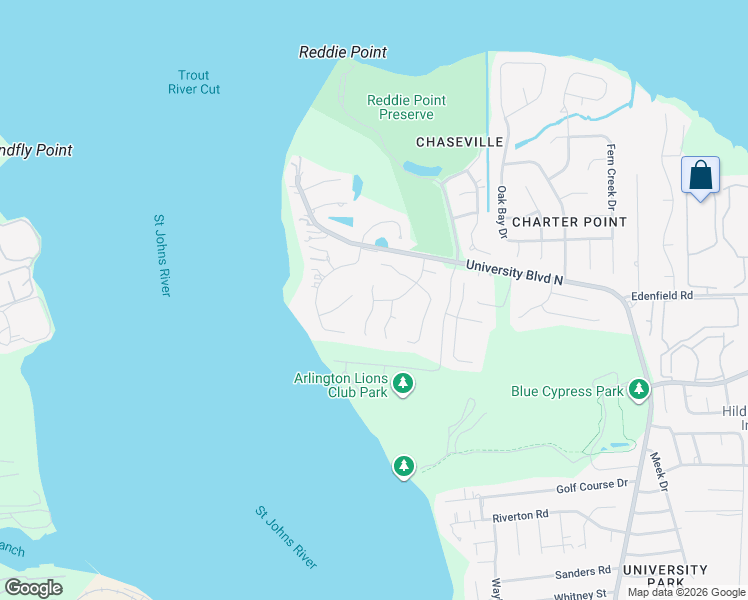 map of restaurants, bars, coffee shops, grocery stores, and more near 2692 Royal Port Drive in Jacksonville