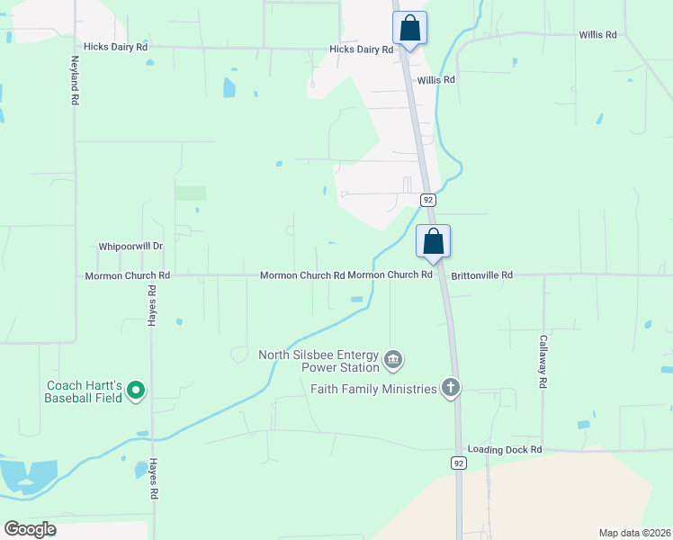 map of restaurants, bars, coffee shops, grocery stores, and more near 8201 Mormon Church Road in Silsbee