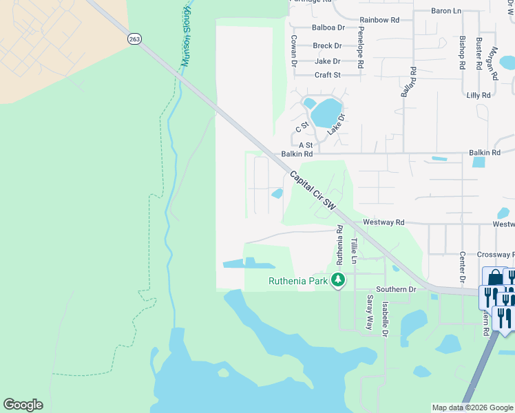 map of restaurants, bars, coffee shops, grocery stores, and more near 4608 West Bellarose Street in Tallahassee