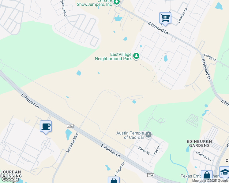 map of restaurants, bars, coffee shops, grocery stores, and more near 2943-4799 East Yager Lane in Manor